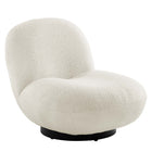 Modway - Kindred Boucle Tapis Tissu rembourré Chaise pivotante - Ivoire noir-Chaise pivotante d’accent
