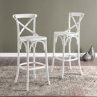 Modway - Gear Tabouret de bar - Blanc-Capsules de pied non marquées