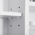 Kleankin - Organisateur de rangement mural pour salle de bain avec miroir et étagères - blanc-Assemblage requis 