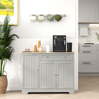 HOMCOM - Buffet moderne avec plateau effet bois et étagères de rangement multiples - gris-Le style moderne universel s’intègre parfaitement à différents décors de pièces 