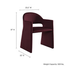 Modway - Talia Performance Velvet Fauteuil à manger - Mûrier-Cadre en bois courbé