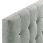 Modway - Emily Tissu rembourré Tête de lit King, Gris-Cadre en panneaux de fibres et contreplaqué