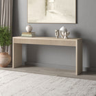 Hudson&Canal - Console rectangulaire cannelée Lawrence de 162,5 cm de large, couleur aulne blanc-Finition blanc aulne aspect bois