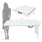 Homy Casa - Table pliante portative de 4 pi avec 4 hauteurs réglables pour utilisation intérieure et extérieure, camping - Blanc-Le plateau blanc offre un aspect propre et simple