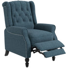 HOMCOM - Canapé inclinable manuel avec accoudoirs pour salon - bleu-Le repose-pieds rétractable offre une détente pour vos pieds   