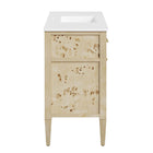 Modway - Elysian 48" Vanité de salle de bain à un seul lavabo - Burl blanc-Construction en bois de manguier