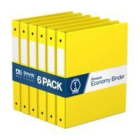 Davis Group Super économie, Reliure à anneaux ronds 1 po, paquet de 6 – Jaune-3 Reliure À Anneaux
