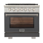 Kucht - 36 po Série KFX-X Cuisinière Pro Style au gaz naturel - Acier inoxydable/Gris ciment-Nouveaux brûleurs true simmer pour une cuisson délicate à basse température