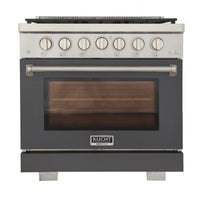 Kucht - 36 po Série KFX-X Cuisinière Pro Style au gaz naturel - Acier inoxydable/Gris ciment-Nouveaux brûleurs true simmer pour une cuisson délicate à basse température