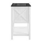 Modway - Steam 24" Vanette de salle de bain - Blanc Noir-Conception des lattes verticales