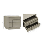 Manhattan Comfort - Ensemble de 2 tables de nuit modernes Horizon 21,7" - Chêne blanchi-Conception de base de balai à plateforme surélevée permettant un nettoyage facile