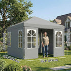 Outsunny - Tente auvent pliante 9.6 pi l x 9.6 pi L avec 4 parois latérales - Installation facile à 1 bouton - Gris clair-Aération supérieure pour une meilleure circulation de l'air et dissipation de la chaleur