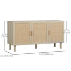 HOMCOM - Buffet boho 53,5 po L - bois naturel-Étagères réglables permettant de ranger des objets plus volumineux 