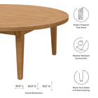 Modway - Brisbane Bois de teck Terrasse extérieure Table basse - Naturel-Bois de teck de qualité A