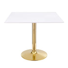 Modway - Verne 35 po Carré Table à manger, Or Blanc-Table à manger moderne