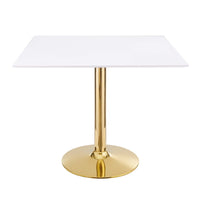 Modway - Verne 35 po Carré Table à manger, Or Blanc-Table à manger moderne