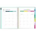 Emily Ley - Simplified - Agenda scolaire hebdomadaire/mensuel 2026-2027 - 8 3/4 po x 7 3/4 po - Mint - bilingue-Un mois sur deux pages comprenant des blocs quotidiens non lignés, une section de tâches lignée, un « conseil de simplicité » pour vous aider à planifier et des onglets pour une navigation facile.