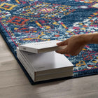 Modway - Entourage Réseau floral vieilli de Khalida Tapis de comédie 8 pi l x 10 pi L - Bleu Orange Jaune Rouge-Polypropylène 100% Frise