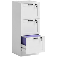 HOMCOM - Caisson de bureau vertical à 3 tiroirs - effet bois blanc-Trois tiroirs offrent un grand espace de rangement tout en conservant une taille compacte 
