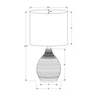 Monarch Specialties - Luminaire - 17 po H Lampe De Table - Résine Grise - Abat-Jour Ivoire / Crème - Contemporain - Moderne-Contrôlez facilement l'éclairage à l'aide de l'interrupteur à bouton rotatif marche/arrêt pratique qui fonctionne avec une ampoule de 60 W (non incluse)