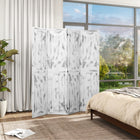 HOMCOM - Paravent autoportant à 4 panneaux pour chambre ou bureau intérieur - blanc-Finition bois blanchi pour une touche rustique 
