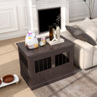 PawHut - Cage pour chien 31 po, meuble table d’appoint avec trois portes pour petits chiens-Design élégant qui complète la décoration intérieure 