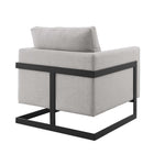 Modway - Posse Tissu rembourré Chaise d’accent - Chameau Noir-Cadre en acier inoxydable noir mat