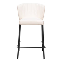 Zuo - Linz Tabouret de comptoir - Cream - Ensemble de 2-Empilable pour un rangement peu encombrant
