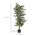 HOMCOM - Arbre artificiel ficus 5 pi pour décoration intérieure - vert-Un pot de pépinière solide offre une base stable 