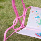 Outsunny - chaise balançoire pour enfants 2 places d’extérieur avec auvent réglable - rose-Le design à double siège permet à leurs amis de jouer ensemble 