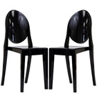 Modway - Casper Chaises de salle à manger Ensemble de 2 - Noir-Pour un usage extérieur