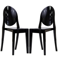 Modway - Casper Chaises de salle à manger Ensemble de 2 - Noir-Pour un usage extérieur
