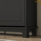 HOMCOM - Armoire à chaussures étroite avec 4 tiroirs rabattables et 5 pieds pour entrée - noir-Fabriqué en MDF peint et en panneaux de particules pour plus de durabilité 