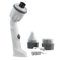Bell+Howell - Scrubtastic Max Brosse à récurer électrique rechargeable avec 2 têtes de brosse-L'ÉPURATEUR DE SPIN SANS FIL D'ORIGINE - utilisez la puissance du mouvement pour obtenir un nettoyage en profondeur avec moins d'effort. Scrubtastic outil de nettoyage à moteur polyvalent utilise plus de 300 tr / min pour frotter les taches dures ou la saleté avec facilité dans la salle de bain, douche, sur les carreaux, coulis et toute autre surface dure et difficile à atteindre.