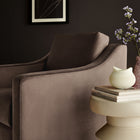 Modway - Liora Performance Velvet Fauteuil - Chocolat-Pivot métallique à 360 degrés