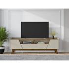 Manhattan Comfort - Meuble TV Marcus 70,86 po style Mid-Century Modern - Greige et Nature-Recommandé pour un téléviseur de 70 pouces