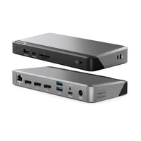 ALOGIC - Station d'accueil universelle DX3 pour triple écran 4K - avec alimentation 100 W-Prend en charge jusqu'à trois sorties vidéo 4K (5120x2880 à 60 Hz)