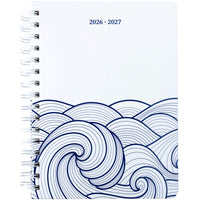 Pierre Belvédère - Agenda scolaire hebdomadaire/mensuel 2026-2027 - 6-1/4 po l x 8-1/2 po H - Vagues - Bilingue-Parfait pour suivre les échéances et les rendez-vous