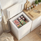 HOMCOM - congélateur coffre compact - 3,5 pi3 - blanc-Dispose d'un trou de vidange à l'avant pour un dégivrage et un nettoyage manuel simples