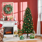 HOMCOM - Arbre de Noël artificiel 6pi - arbre de Noël avec 583 branches - vert-583 pointes de feuilles nobles offrent suffisamment d'espace pour les ornements décoratifs 