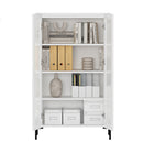 Manhattan Comfort - Ensemble de 2 armoires de décoration modernes Abbey 31,5 po - Blanc-Garantie limitée du fabricant de 30 jours