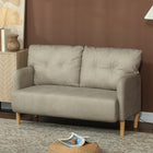 HOMCOM - Canapé 58 po pour chambre avec coussins - beige-Coussin d’assise en mousse haute densité avec ressorts en S pour plus de confort 