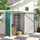 Outsunny remise de jardin adossée 3 pi x 3 pi-Cadre en acier ondulé, galvanisé pour une solidité accrue  

