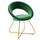 Modway - Nouvelle Performance Velvet Chaise à manger Ensemble de 2 - Émeraude d’or-Rembourrage en mousse dense