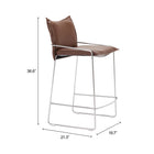 Zuo - Pola Tabouret de comptoir - Brun-7