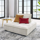 Modway - Saunter Touffe Tissu Chaise sans accoudoir - Beige-Rembourrage en tissu polyester