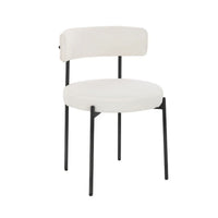 Plata Imports - Chaise Federica II Bouclée-Revêtement en tissu bouclé doux et texturé