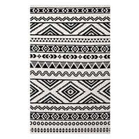 Modway - Haku Tribal marocain géométrique Tapis de 5 pi l x 8 pi L - Noir et blanc-Tapis géométrique de zone tribale marocaine