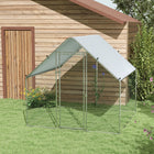 PawHut - grande cage à poules galvanisée, enclos à marcher - 6,6 pi x 6,6 pi x 6,6 pi-Conçu pour être utilisé avec des cages en bois, ce qui en fait un ajout polyvalent à votre installation de soins pour animaux 