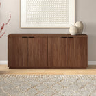Hudson&Canal - Table de buffet Mansfield 68" L - Noyer satiné-Construit à partir de matériaux en bois d'ingénierie de haute qualité dans une finition en noyer satiné fabriquée à la main